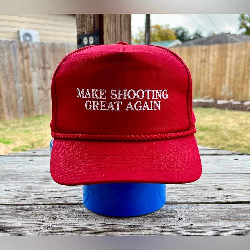 Red Trucker Rope Hat with White Embroidery